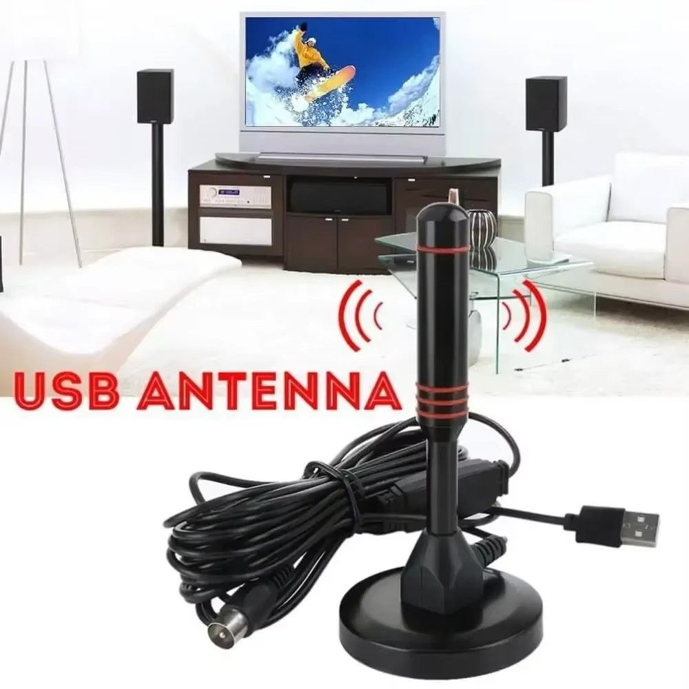 HD Digital Indoor Amplified TV Antenna 200 Miles Ultra HDTV With Amplifier VHF/UHF Quick Response Outdoor Aerial Set