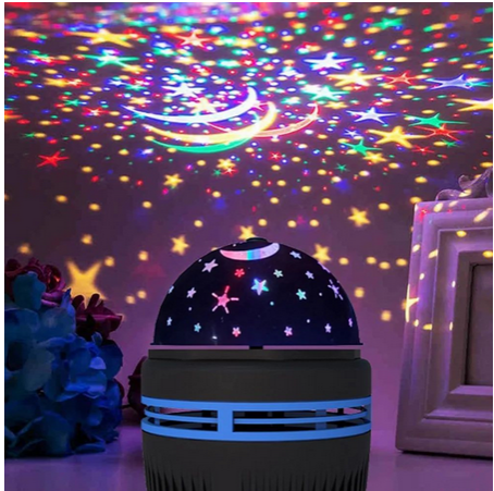 LED Star Galaxy Projector Lamp USB Auto Rotating Magic Ball Moon Light Colorful Starry Sky NightLights For Bedroom Home Decor