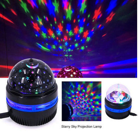 LED Star Galaxy Projector Lamp USB Auto Rotating Magic Ball Moon Light Colorful Starry Sky NightLights For Bedroom Home Decor