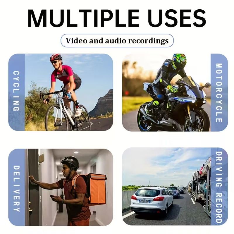 Body Camera with 180° Rotating Lens & Night Vision - Rechargeable Lithium-Polymer Battery, 1080P HD Video Recording, Alert System for Sports, Outdoor Adventures, Travel, Portable Camera