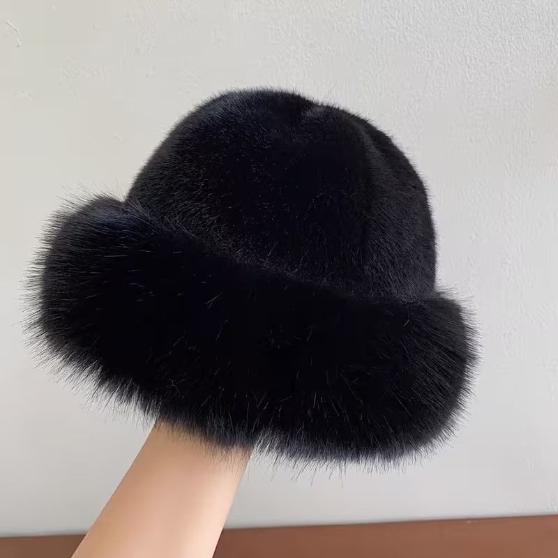 Women's Plush Fleece Mongolian Hat Luxury Faux Fur Hat , Fluffy -  Windproof & Cold-Resistant Lightweight Warm, Elastic Stretch Fit, Solid Color Design for Outdoor Casual & Daily Use, Cold Weather