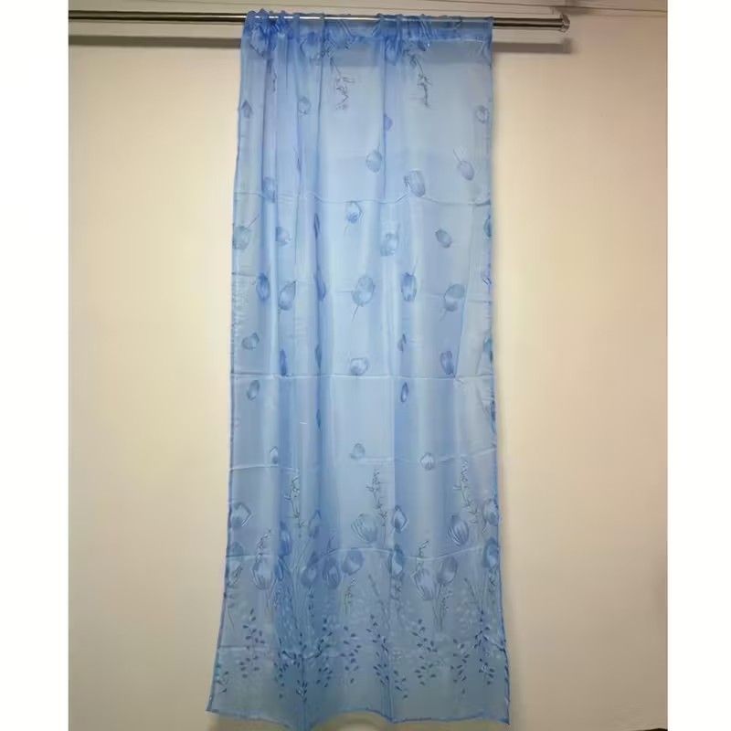 1pc Tulip Curtains Elegant Window Curtain Sheer Chiffon Drapes  Lightweight Polyester Floral Print Sheer Curtain Panel - Rod Pocket Design for Easy Hanging