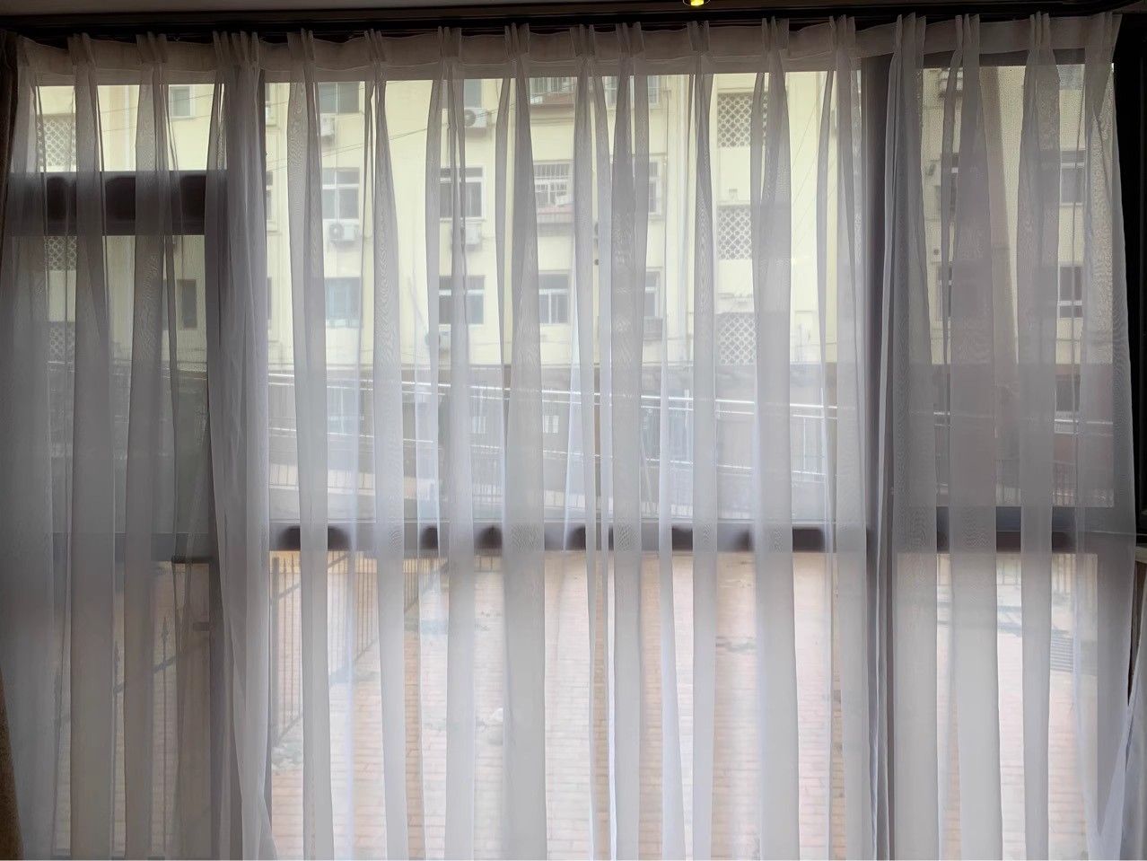 2pcs Lightweight Solid Color Transparent Window Screening House Decor Window Curtain Panel Sheer Polyester-Rod Pocket Design for Easy Hanging, Perfect for Bedroom & Living Room Decor