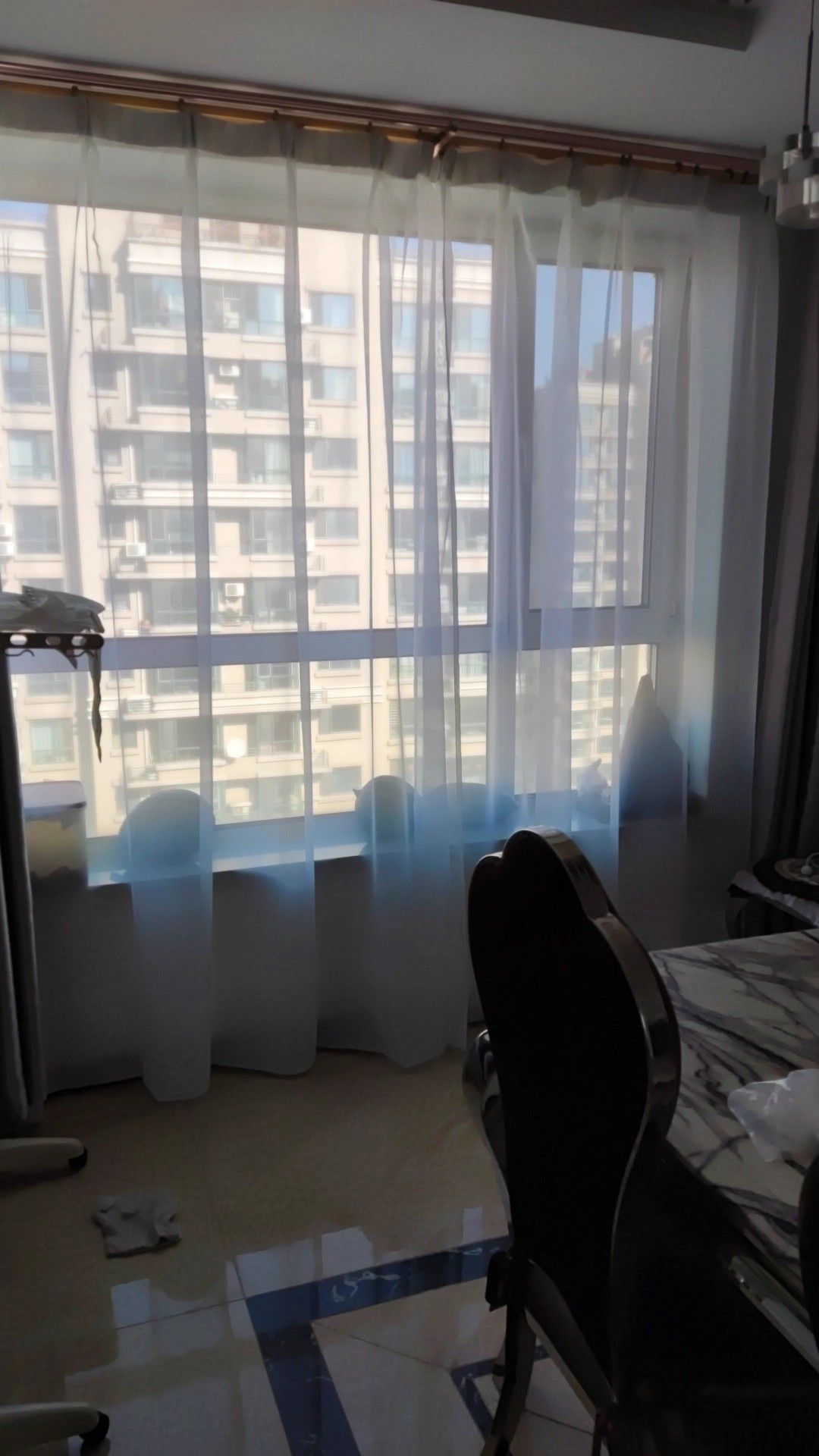 2pcs Lightweight Solid Color Transparent Window Screening House Decor Window Curtain Panel Sheer Polyester-Rod Pocket Design for Easy Hanging, Perfect for Bedroom & Living Room Decor