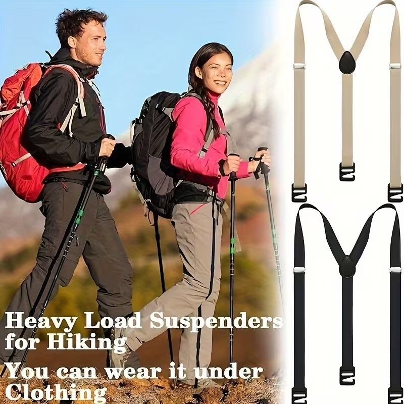 【Clearance Sale】1pc Adult Suspender, Trousers Suspender, Outdoor Suspenders, Panty Belt, 
Men's Outdoor Carabiner Belt, Adjustable Elastic Pants Hanger with Clip