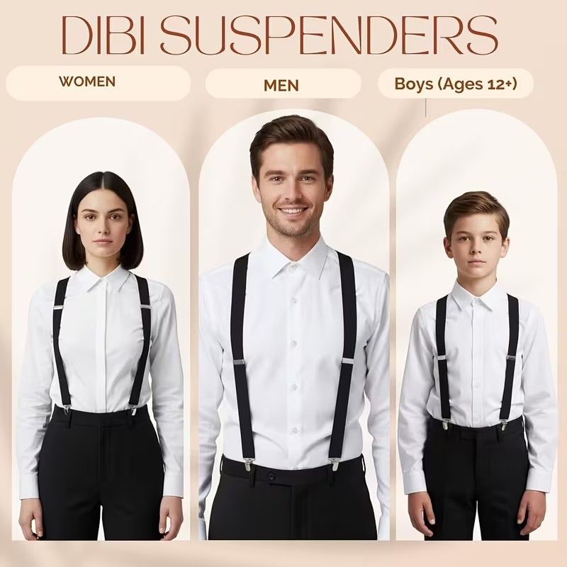 【Clearance Sale】1pc Adult Suspender, Trousers Suspender, Outdoor Suspenders, Panty Belt, 
Men's Outdoor Carabiner Belt, Adjustable Elastic Pants Hanger with Clip