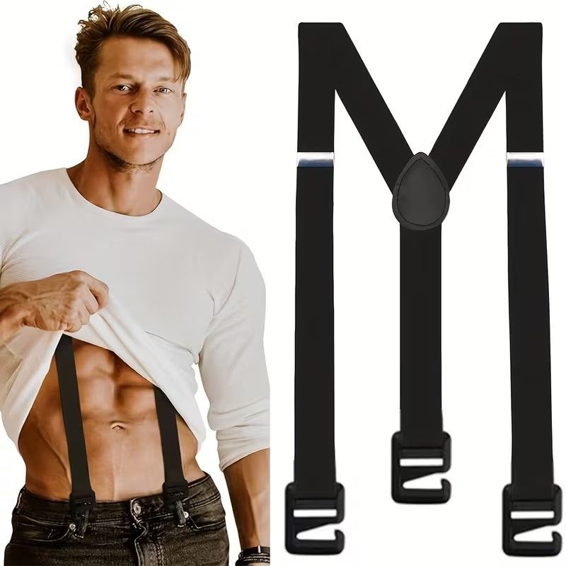 【Clearance Sale】1pc Adult Suspender, Trousers Suspender, Outdoor Suspenders, Panty Belt, 
Men's Outdoor Carabiner Belt, Adjustable Elastic Pants Hanger with Clip