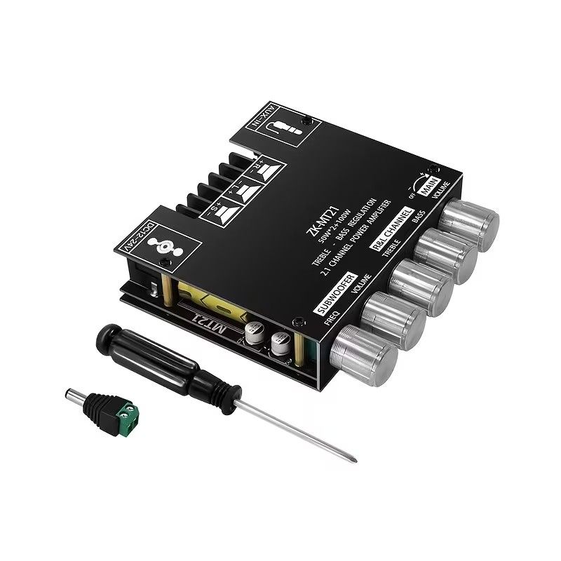 Wireless Digital Amplifier Board 2.1 Channel, Anti-Reverse Connection, Overheat and Overcurrent Protection, AUX+ Wireless Audio Input, HIFI Sound Quality Subwoofer Amplifier Module with DIY Speaker Hi