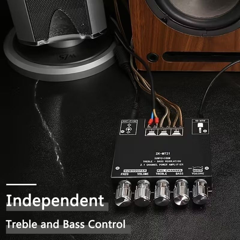 Wireless Digital Amplifier Board 2.1 Channel, Anti-Reverse Connection, Overheat and Overcurrent Protection, AUX+ Wireless Audio Input, HIFI Sound Quality Subwoofer Amplifier Module with DIY Speaker Hi