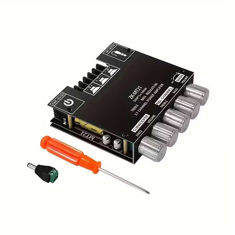 Wireless Digital Amplifier Board 2.1 Channel, Anti-Reverse Connection, Overheat and Overcurrent Protection, AUX+ Wireless Audio Input, HIFI Sound Quality Subwoofer Amplifier Module with DIY Speaker Hi