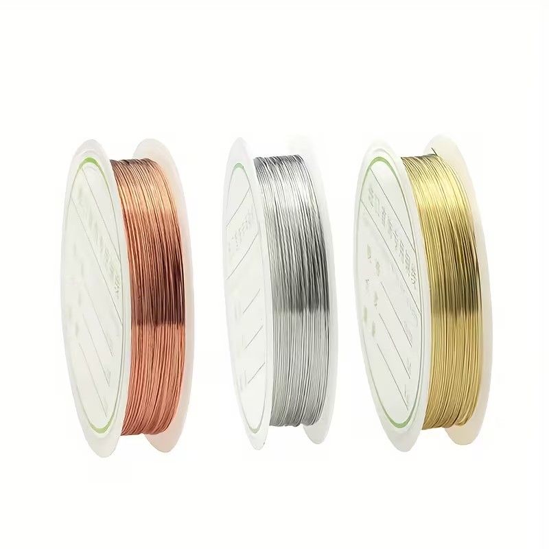 1 Roll 0.4mm Sturdy Copper Wire Beading Wire for Bracelet Necklace DIY Jewelry Making Accessories,Copper Jewelry Beading Wire 8m Long /Roll for Making DIY Necklace Bracelet Earrings Jewelry Gift Garde