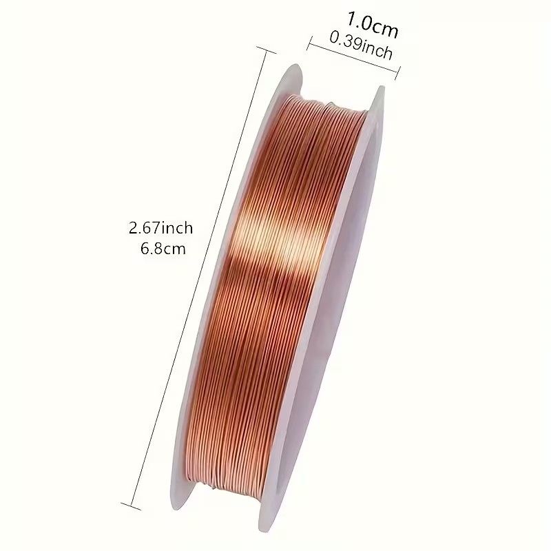 1 Roll 0.4mm Sturdy Copper Wire Beading Wire for Bracelet Necklace DIY Jewelry Making Accessories,Copper Jewelry Beading Wire 8m Long /Roll for Making DIY Necklace Bracelet Earrings Jewelry Gift Garde