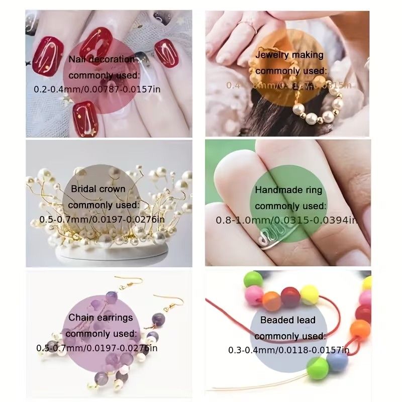 1 Roll 0.4mm Sturdy Copper Wire Beading Wire for Bracelet Necklace DIY Jewelry Making Accessories,Copper Jewelry Beading Wire 8m Long /Roll for Making DIY Necklace Bracelet Earrings Jewelry Gift Garde