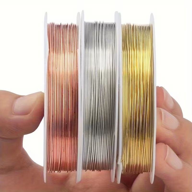 1 Roll 0.4mm Sturdy Copper Wire Beading Wire for Bracelet Necklace DIY Jewelry Making Accessories,Copper Jewelry Beading Wire 8m Long /Roll for Making DIY Necklace Bracelet Earrings Jewelry Gift Garde