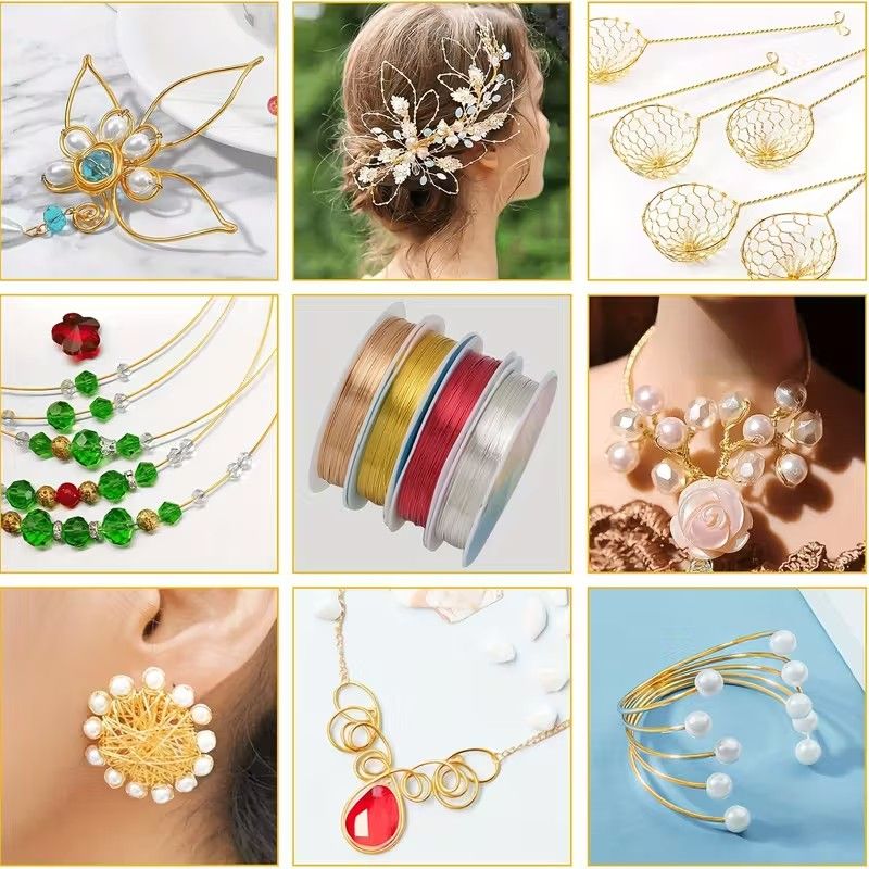 1 Roll 0.4mm Sturdy Copper Wire Beading Wire for Bracelet Necklace DIY Jewelry Making Accessories,Copper Jewelry Beading Wire 8m Long /Roll for Making DIY Necklace Bracelet Earrings Jewelry Gift Garde