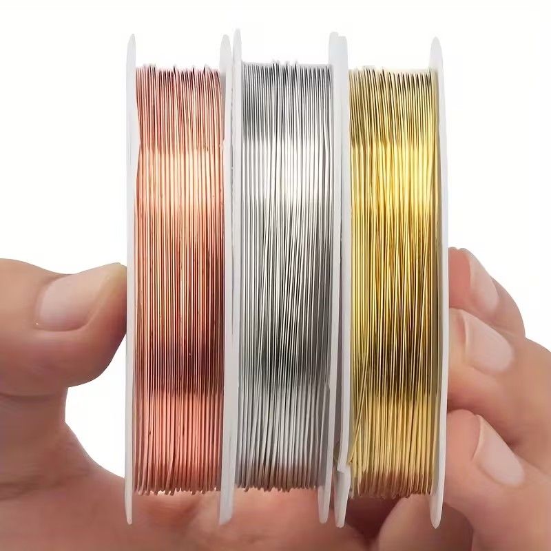 1 Roll 0.4mm Sturdy Copper Wire Beading Wire for Bracelet Necklace DIY Jewelry Making Accessories,Copper Jewelry Beading Wire 8m Long /Roll for Making DIY Necklace Bracelet Earrings Jewelry Gift Garde