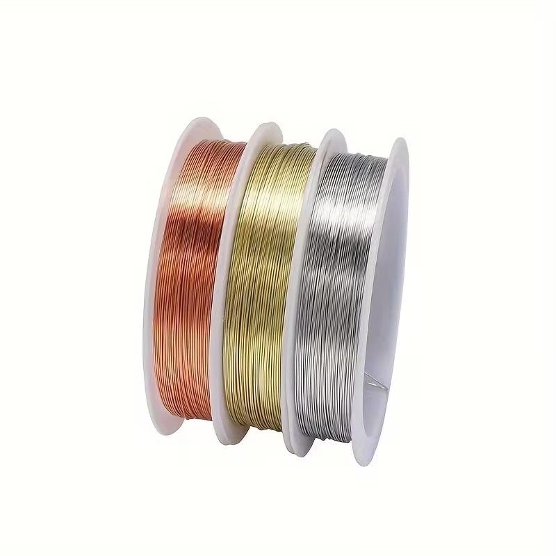 1 Roll 0.4mm Sturdy Copper Wire Beading Wire for Bracelet Necklace DIY Jewelry Making Accessories,Copper Jewelry Beading Wire 8m Long /Roll for Making DIY Necklace Bracelet Earrings Jewelry Gift Garde