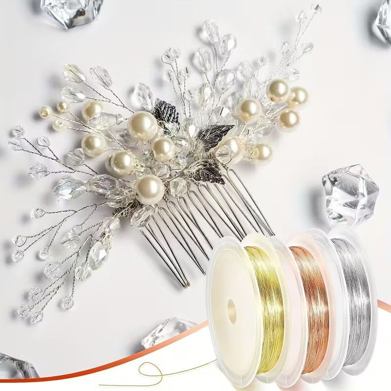 1 Roll 0.4mm Sturdy Copper Wire Beading Wire for Bracelet Necklace DIY Jewelry Making Accessories,Copper Jewelry Beading Wire 8m Long /Roll for Making DIY Necklace Bracelet Earrings Jewelry Gift Garde