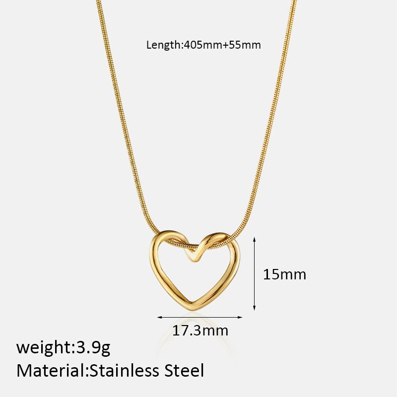 Love Heart Pendant Necklace For Women Stainless Steel Fashion Lady Fashion Creative Geometric Clavicle Chain Necklaces Party Jewelry Gift