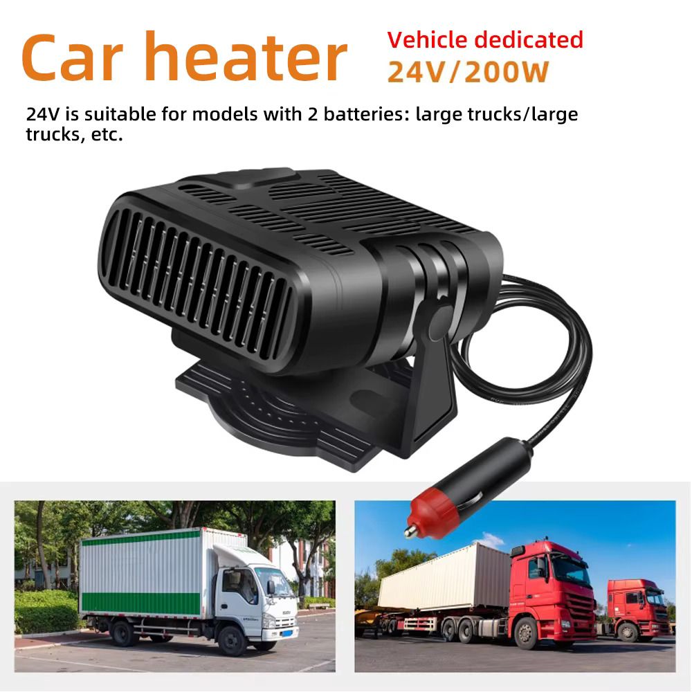2 IN 1 Car Cooling & Heater Fan 12V 120W 24V 200W Auto Windshield Anti-Fog Electric Heating Dryer Defogging Demister Defroster