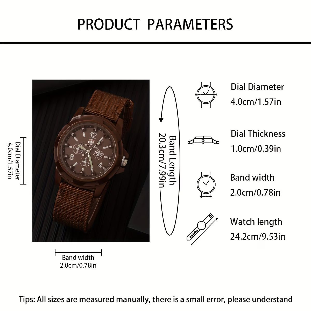 【Clearance Sale】1Pc Sporty Men'S Watch Featuring a Classic Round Dial with Arabic Numeral Markings, Available in Black, Brown, And Green Woven Straps