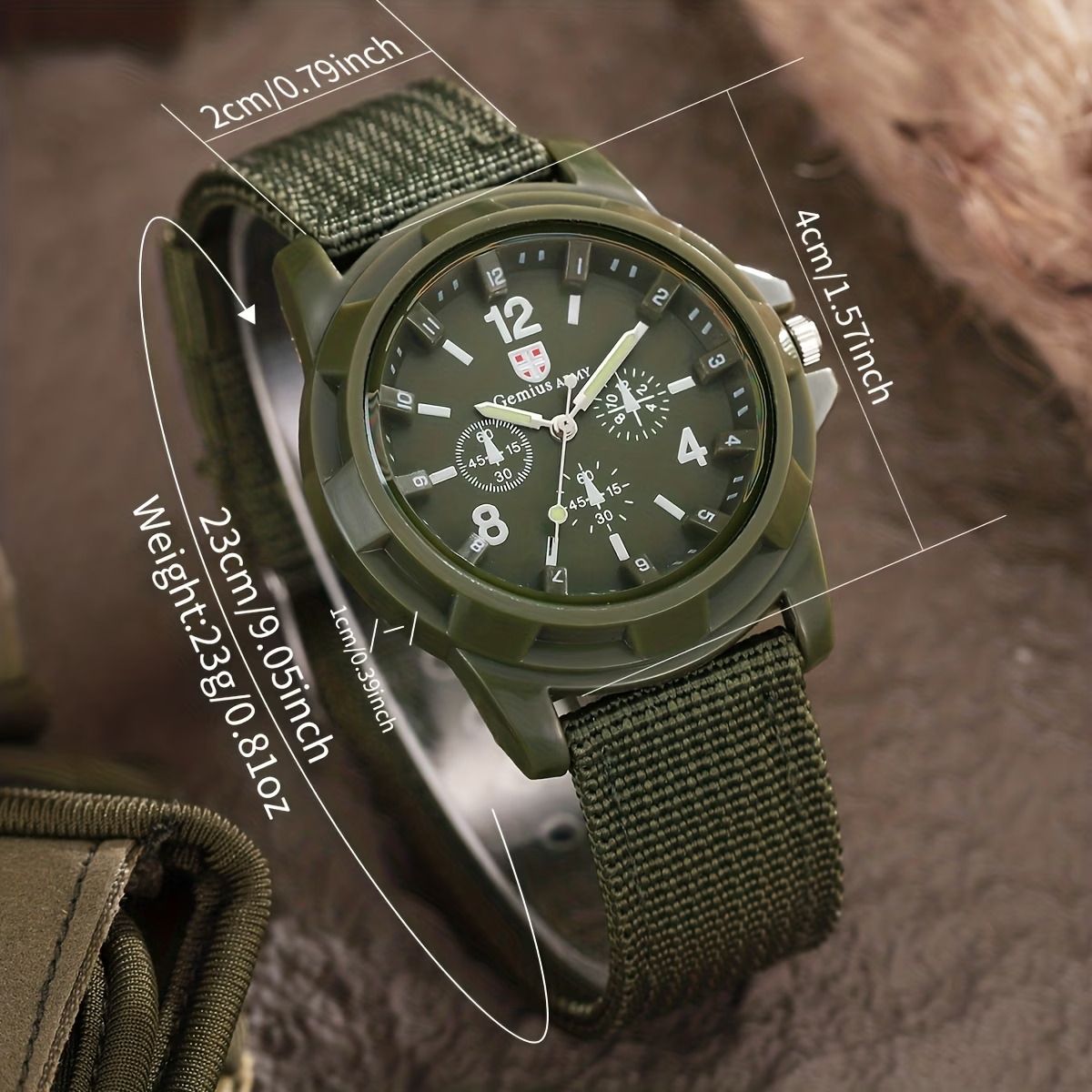 Set of 2 Men's Watches - Casual Style with Canvas Strap and Digital Scale Quartz Face