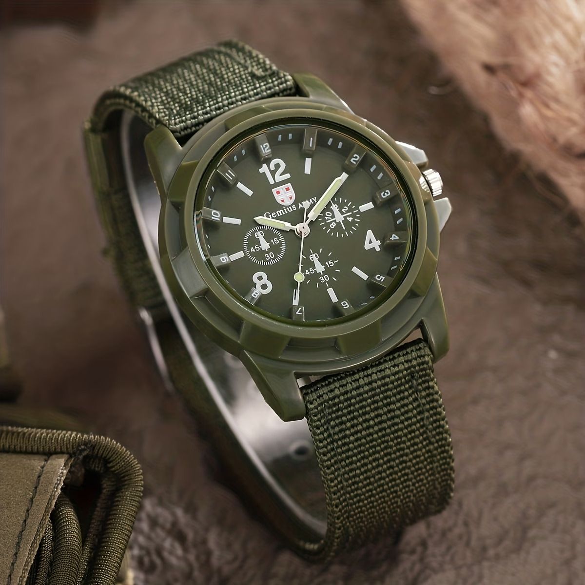 Set of 2 Men's Watches - Casual Style with Canvas Strap and Digital Scale Quartz Face