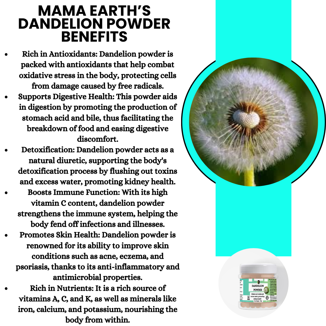 Milk Thistle & Dandelion Powder- Supports Digestive Health, body's detoxification process ,strengthens the immune system & Rich in Nutrients