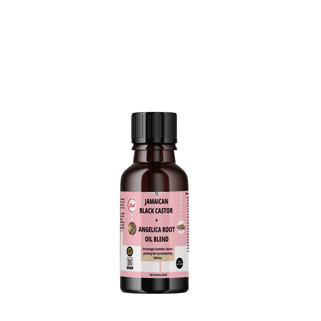 Jamaican Black Castor Oil with Angelica Root Oil Blend -  Boosts Hair Growth,Thickens Hair Strands,Prevents Hair Breakage