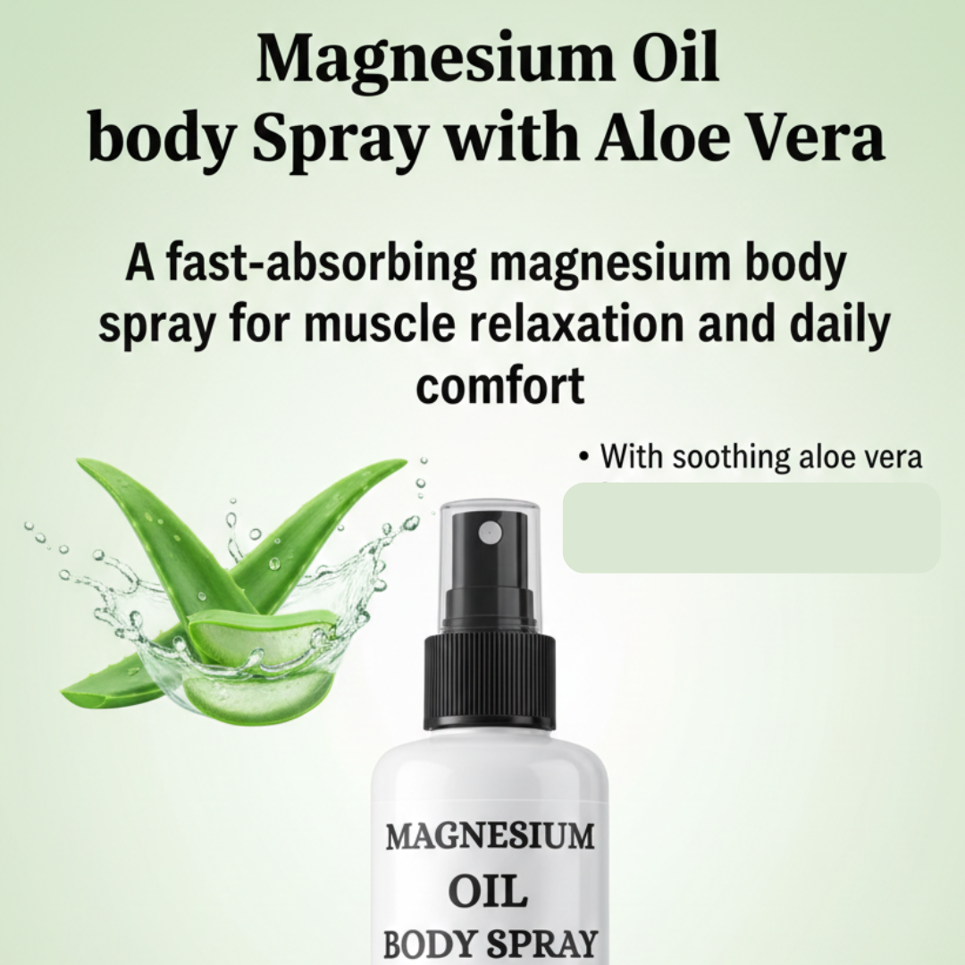 Magnesium Oil Body Spray with Aloe Vera - Supports relief from muscle tension and stiffness