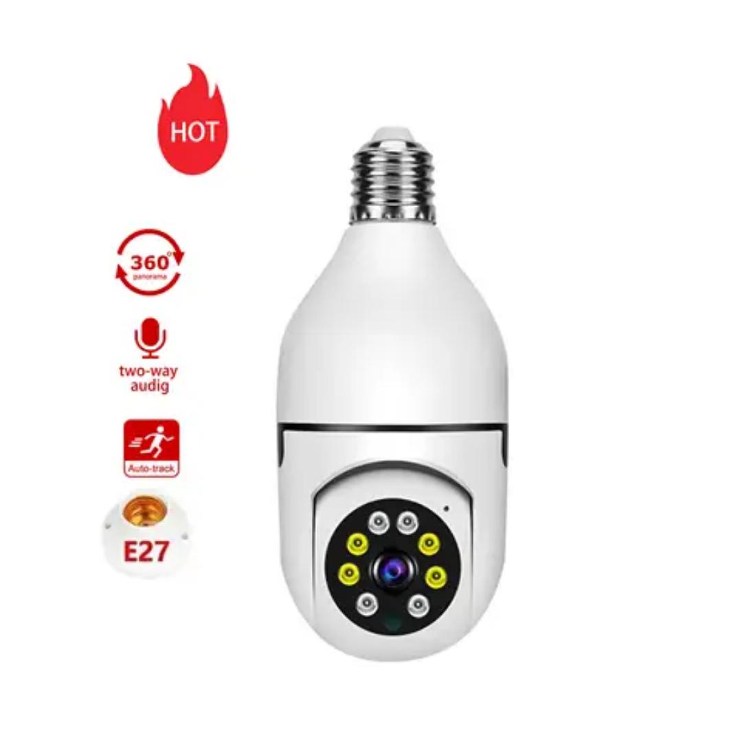CCTV WIFI CAMERA BULB EASY INSTALLATION MOBILE APP CONTROL CAMERA  360° PANORAMIC BULB CCTV WiFi IP PTZ PAN & TILT ROTATING CAMERA 360° PANORAMIC BULB CCTV WiFi AP HOTSPOT CAMERA WITH LED MOTION SENSO