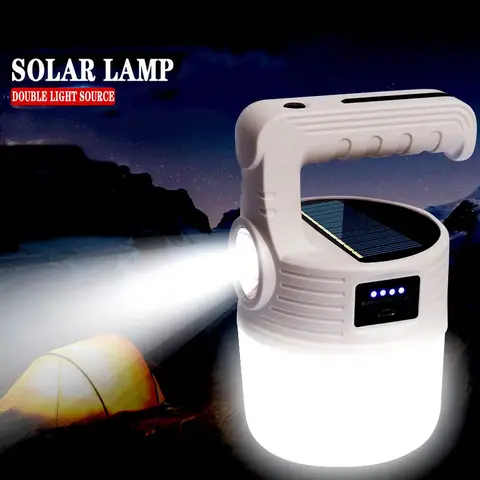 Rechargeable Solar Emergency Light portable solar camping light Recheargable lantern for outdoor and home with  handle