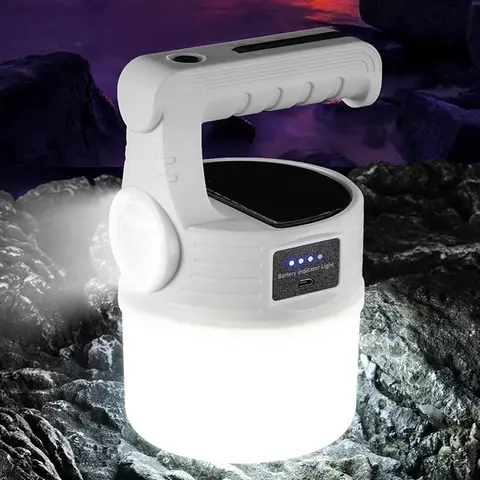 Rechargeable Solar Emergency Light portable solar camping light Recheargable lantern for outdoor and home with  handle