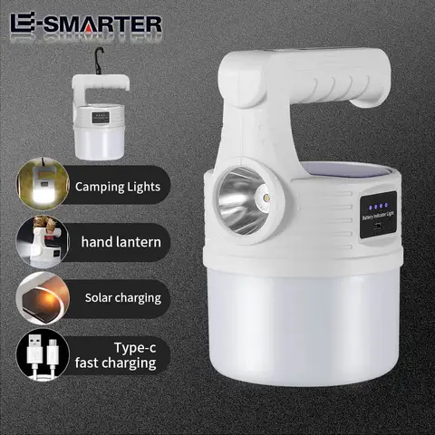 Rechargeable Solar Emergency Light portable solar camping light Recheargable lantern for outdoor and home with  handle
