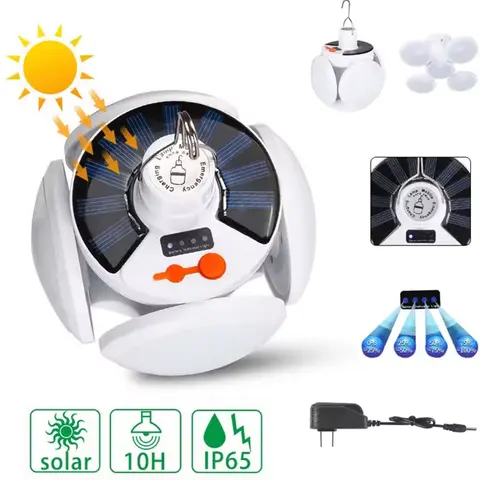 3in1 solar lamp foldable Rechargeable Solar Emergency Light portable solar camping light Recheargable lantern for outdoor and home with  a handle