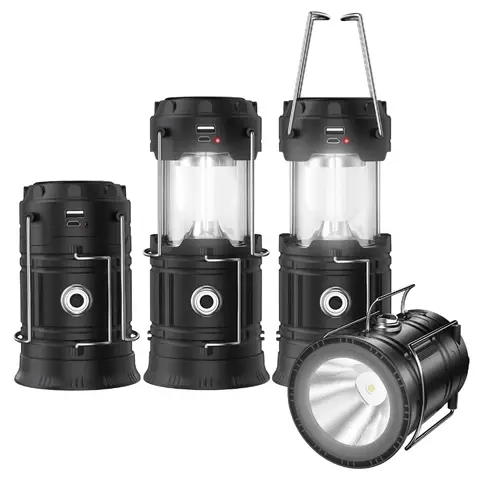 Convertible solar lamp Rechargeable Solar Emergency Light portable solar camping light Recheargable lantern for outdoor and home with  a handle