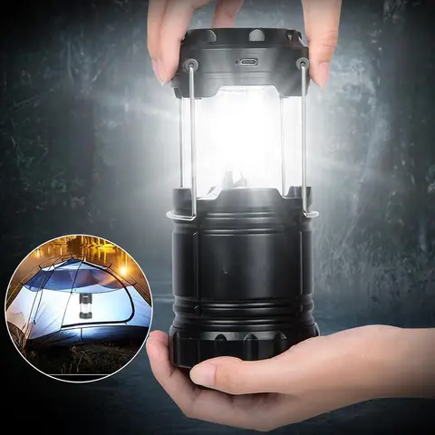 Convertible solar lamp Rechargeable Solar Emergency Light portable solar camping light Recheargable lantern for outdoor and home with  a handle