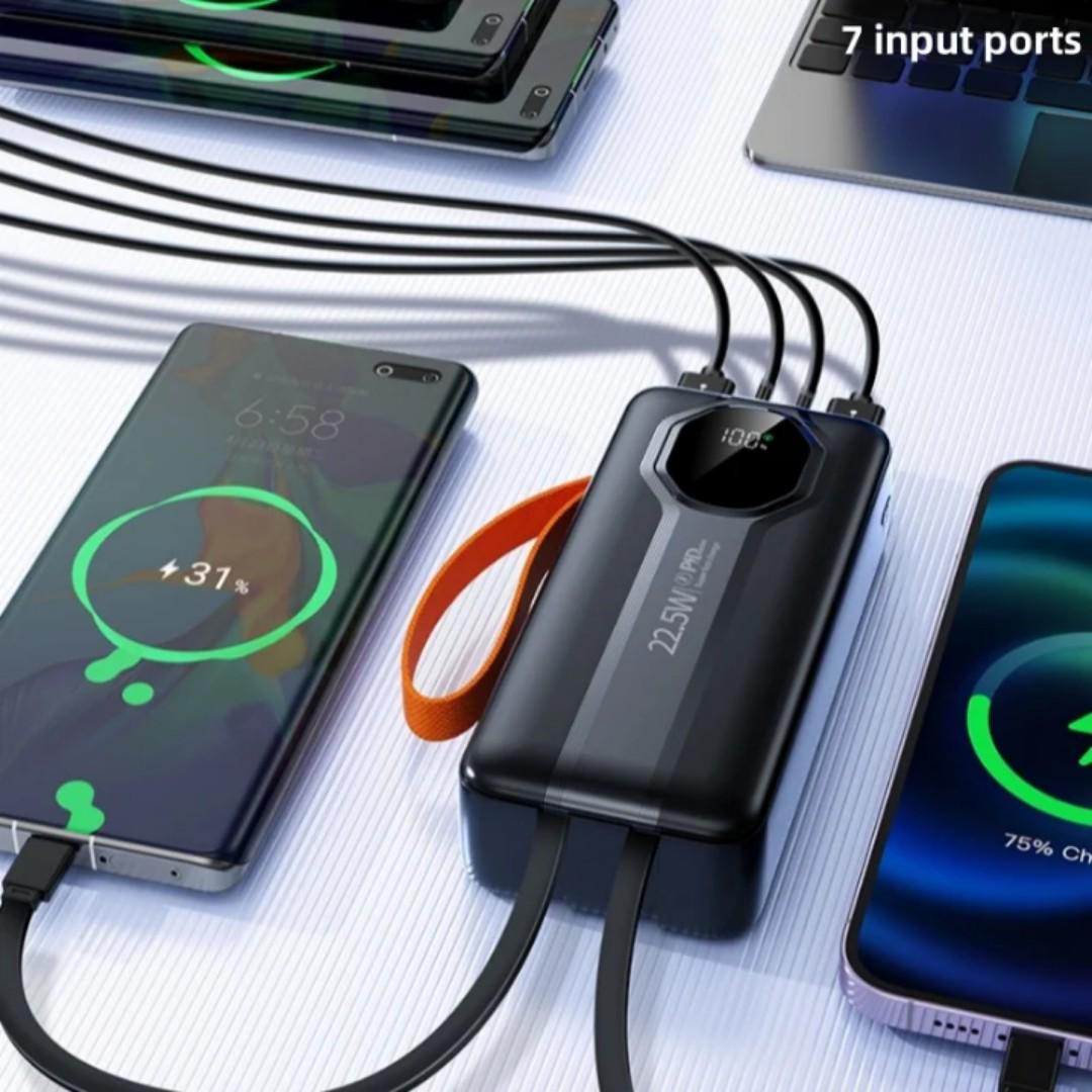 30000mAh powerbank Portable fast charging high capacity and high quality PowerBank 30000mah 22.5w Fast Charging Digital Display Four USB Type C Output PD Power Bank
