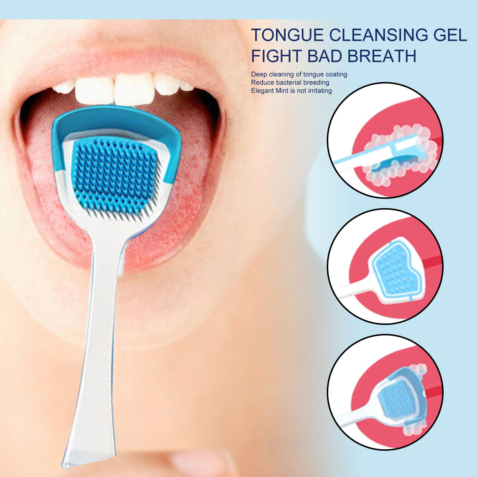 Coating on the tongue cleaning gel with the brush cleaning artifact oral care to remove peculiar smell is pure and fresh breath