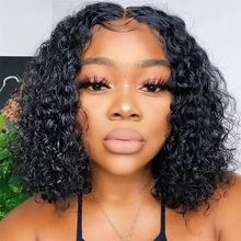 Wig Head Cover Fashionable Hot Selling Small Roll High Temperature Short Wig Black Mid Split Short Fluffy Chemical Fiber Head Cover