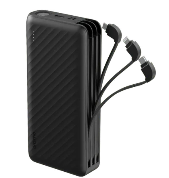 oraimo Traveler Link 27 27000mAh 12W Power Bank 2.4A Max,Fast Charging with 3 Built-in Charging Cables &
LED Torch