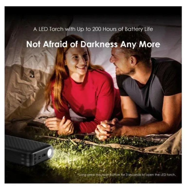 oraimo Traveler Link 27 27000mAh 12W Power Bank 2.4A Max,Fast Charging with 3 Built-in Charging Cables &
LED Torch