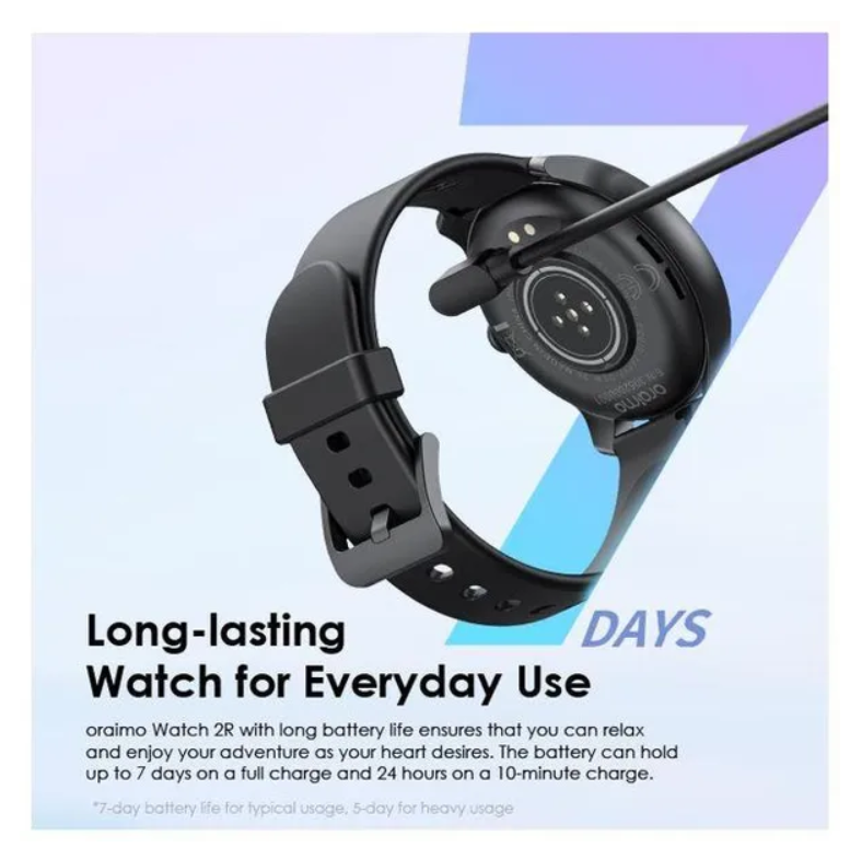 oraimo Watch 2R 1.39" TFT IP68 Smart Watch with  Bluetooth Call 7 Days Battery Life, 24 hour health monitoring and 1 year Warranty