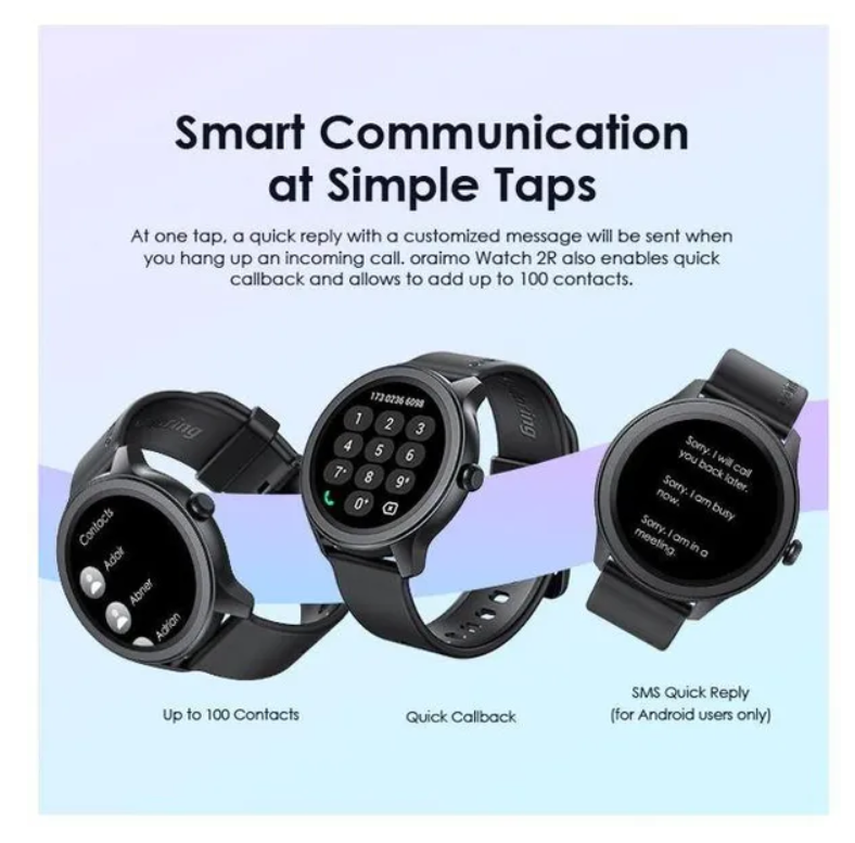 oraimo Watch 2R 1.39" TFT IP68 Smart Watch with  Bluetooth Call 7 Days Battery Life, 24 hour health monitoring and 1 year Warranty