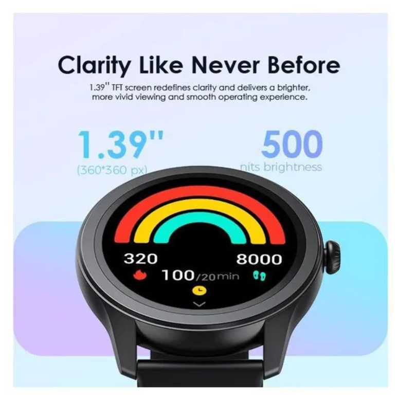 oraimo Watch 2R 1.39" TFT IP68 Smart Watch with  Bluetooth Call 7 Days Battery Life, 24 hour health monitoring and 1 year Warranty