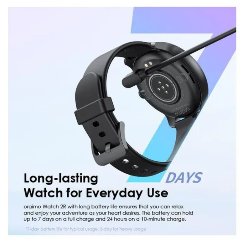 oraimo Watch 2R 1.39" TFT IP68 Smart Watch with  Bluetooth Call 7 Days Battery Life, 24 hour health monitoring and 1 year Warranty