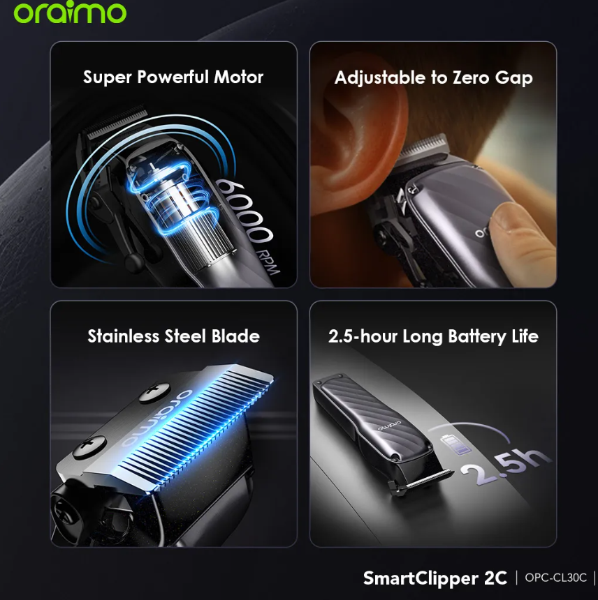 oraimo SmartClipper 2C Professional Hair Clipper Shaving machine Hair Trimmer