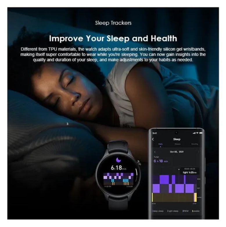 oraimo Watch ER 1.43'' AMOLED IP68 Smart Watch with Bluetooth Call,
7 Days Battery Life, 100+ Sports Modes & 24-hour Health Monitoring