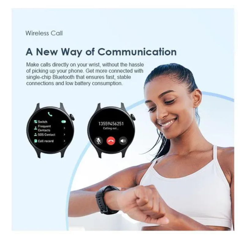 oraimo Watch ER 1.43'' AMOLED IP68 Smart Watch with Bluetooth Call,
7 Days Battery Life, 100+ Sports Modes & 24-hour Health Monitoring