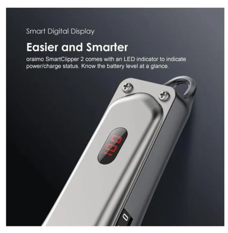 oraimo Smart Clipper 2 Professional Hair Clipper with 2.5 hrs Runtime,
Precise Blades for All Hair Types & LED Screen Display